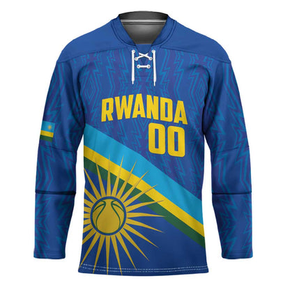 Rwanda Basketball Custom Hockey Jersey Go Champions Imigongo Folk Pattern