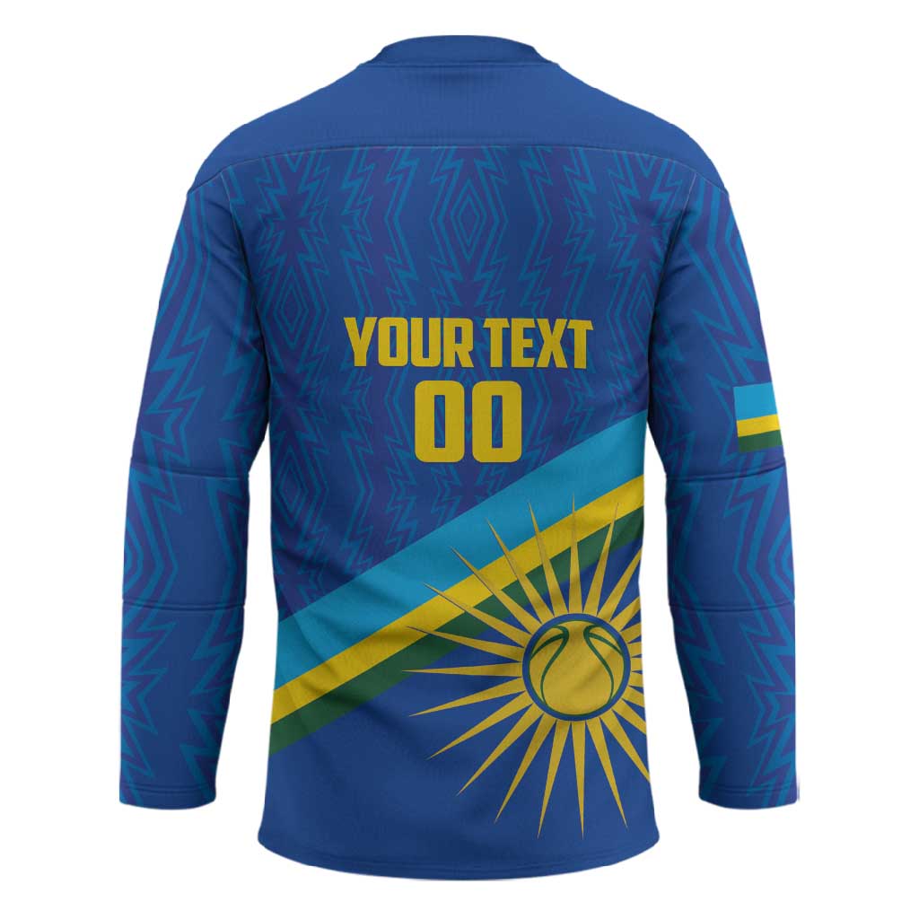 Rwanda Basketball Custom Hockey Jersey Go Champions Imigongo Folk Pattern