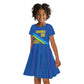 Afro Basketball Custom Rwanda Kid Short Sleeve Dress Go Champions Imigongo Folk Pattern - African Pride