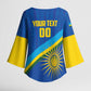 Rwanda Basketball Custom Kimono Sleeve Blouse Go Champions Imigongo Folk Pattern
