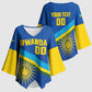 Rwanda Basketball Custom Kimono Sleeve Blouse Go Champions Imigongo Folk Pattern