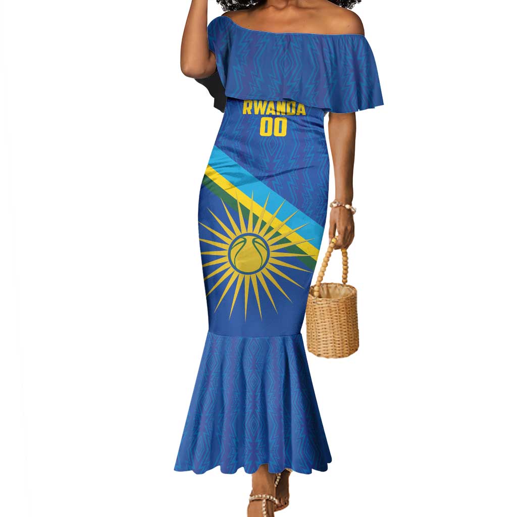 Afro Basketball Custom Rwanda Mermaid Dress Go Champions Imigongo Folk Pattern - African Pride