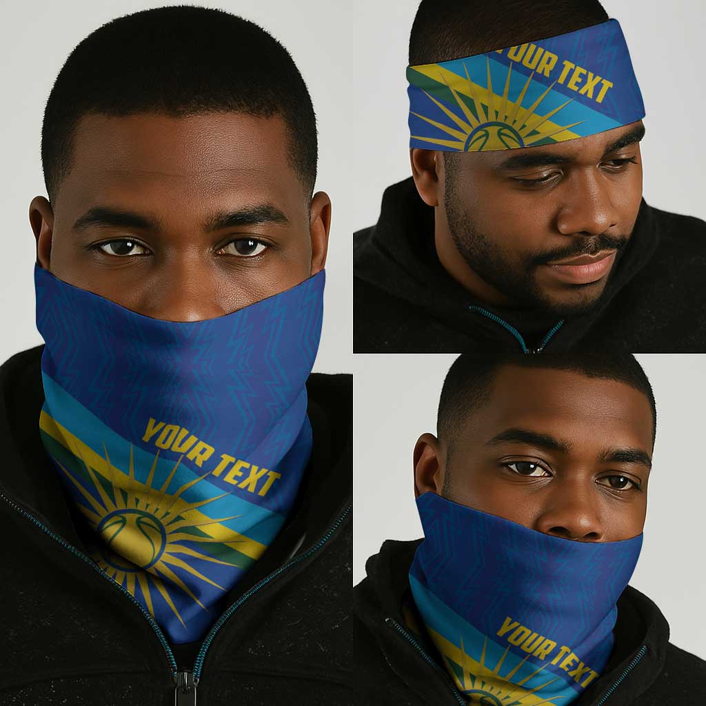 Afro Basketball Custom Rwanda Neck Gaiter Go Champions Imigongo Folk Pattern LT14