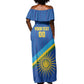 Afro Basketball Custom Rwanda Off Shoulder Maxi Dress Go Champions Imigongo Folk Pattern - African Pride