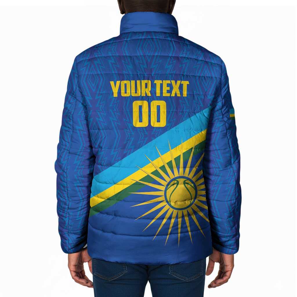 Rwanda Basketball Custom Padded Jacket Go Champions Imigongo Folk Pattern