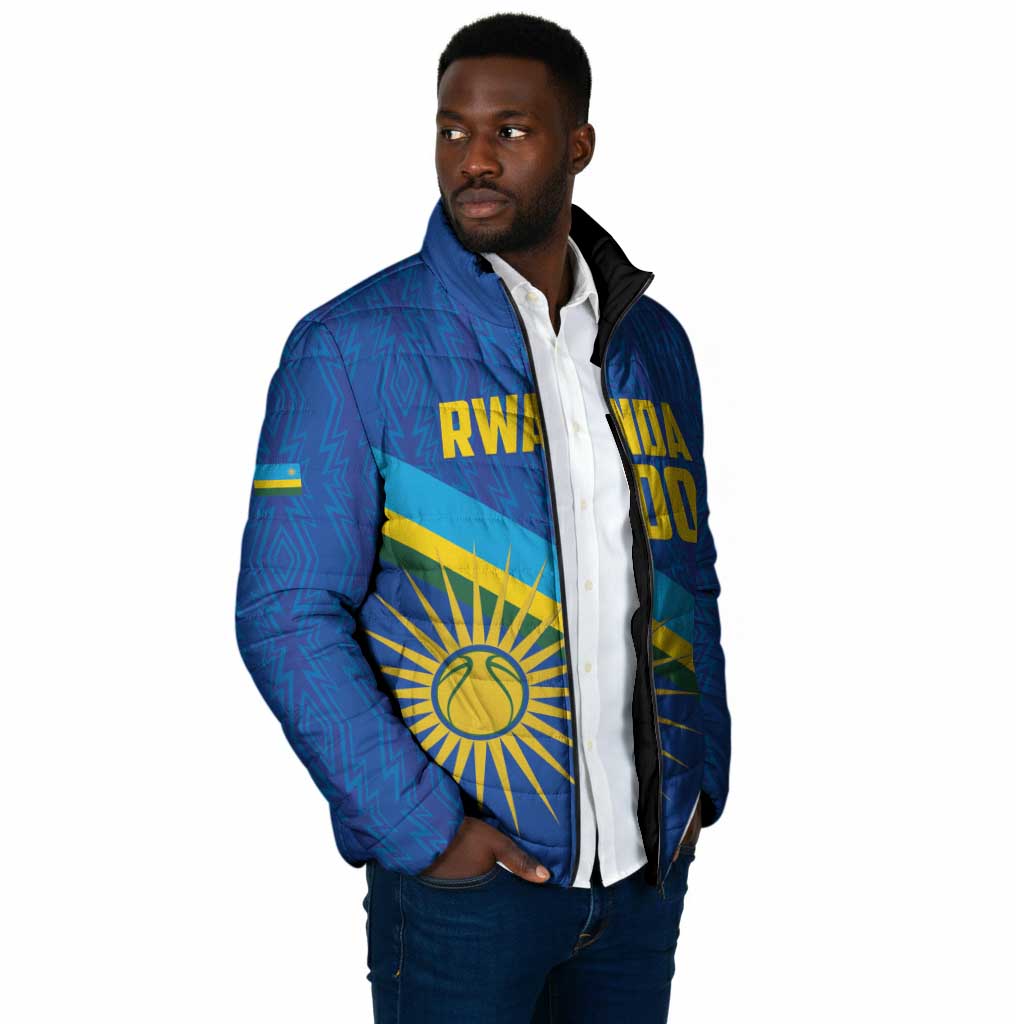 Rwanda Basketball Custom Padded Jacket Go Champions Imigongo Folk Pattern