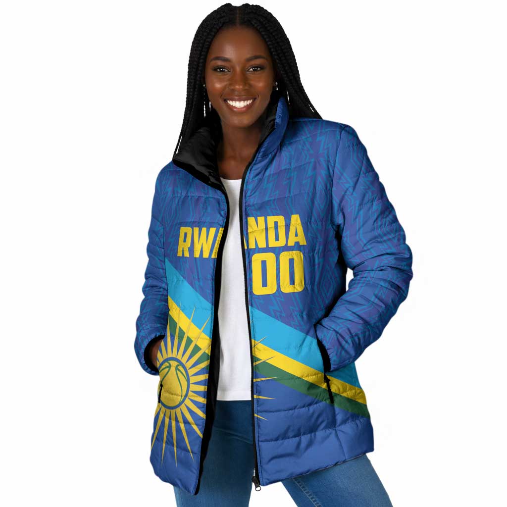 Rwanda Basketball Custom Padded Jacket Go Champions Imigongo Folk Pattern
