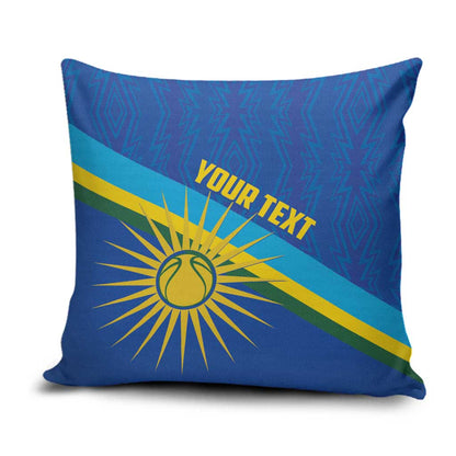 Rwanda Basketball Custom Pillow Cover Go Champions Imigongo Folk Pattern