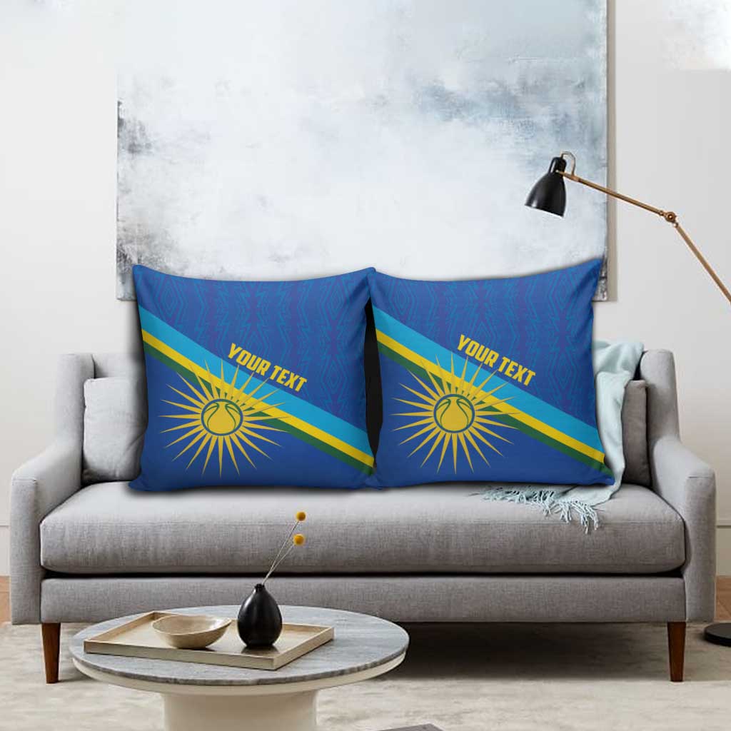 Rwanda Basketball Custom Pillow Cover Go Champions Imigongo Folk Pattern