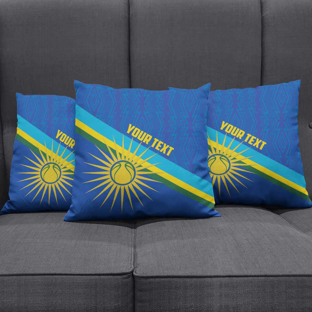 Rwanda Basketball Custom Pillow Cover Go Champions Imigongo Folk Pattern