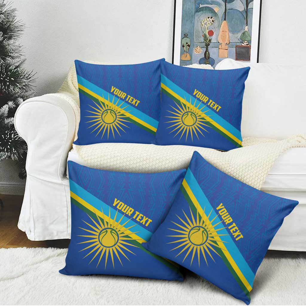 Rwanda Basketball Custom Pillow Cover Go Champions Imigongo Folk Pattern