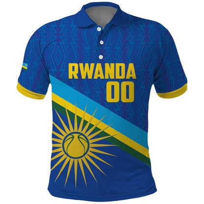 Afro Basketball Custom Rwanda Polo Shirt Go Champions Imigongo Folk Pattern - African Pride