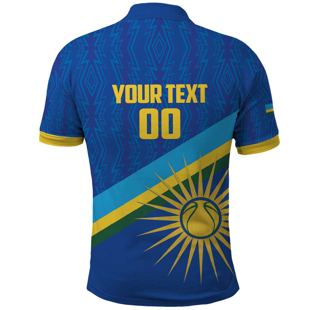 Afro Basketball Custom Rwanda Polo Shirt Go Champions Imigongo Folk Pattern - African Pride