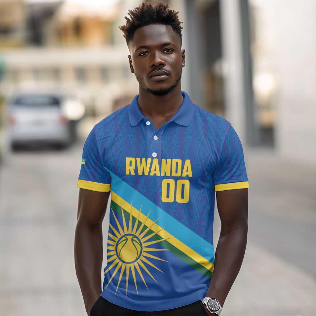 Afro Basketball Custom Rwanda Polo Shirt Go Champions Imigongo Folk Pattern - African Pride