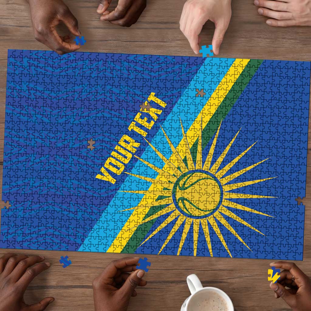 Rwanda Basketball Custom Puzzle Go Champions Imigongo Folk Pattern