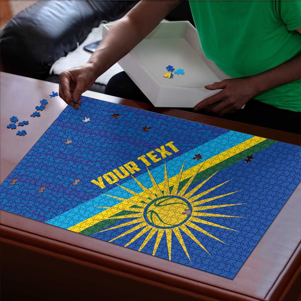 Rwanda Basketball Custom Puzzle Go Champions Imigongo Folk Pattern