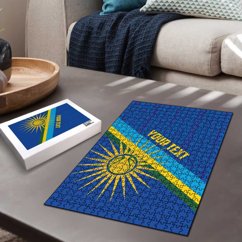 Rwanda Basketball Custom Puzzle Go Champions Imigongo Folk Pattern