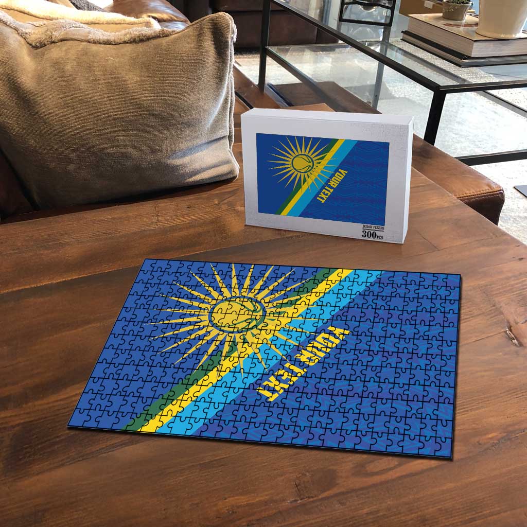 Rwanda Basketball Custom Puzzle Go Champions Imigongo Folk Pattern