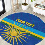 Afro Basketball Custom Rwanda Round Carpet Go Champions Imigongo Folk Pattern - African Pride
