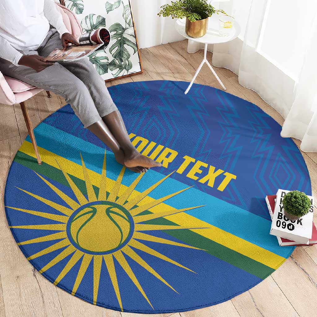 Afro Basketball Custom Rwanda Round Carpet Go Champions Imigongo Folk Pattern - African Pride