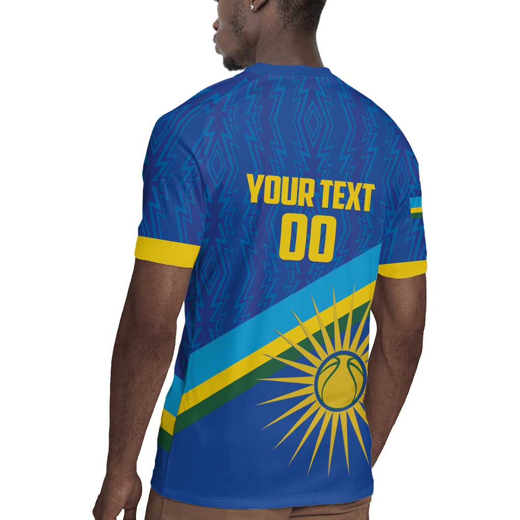 Afro Basketball Custom Rwanda Rugby Jersey Go Champions Imigongo Folk Pattern - African Pride
