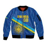 Afro Basketball Custom Rwanda Sleeve Zip Bomber Jacket Go Champions Imigongo Folk Pattern - African Pride