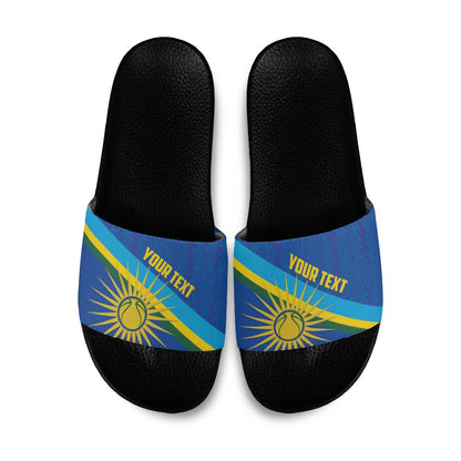 Rwanda Basketball Custom Slide Sandals Go Champions Imigongo Folk Pattern