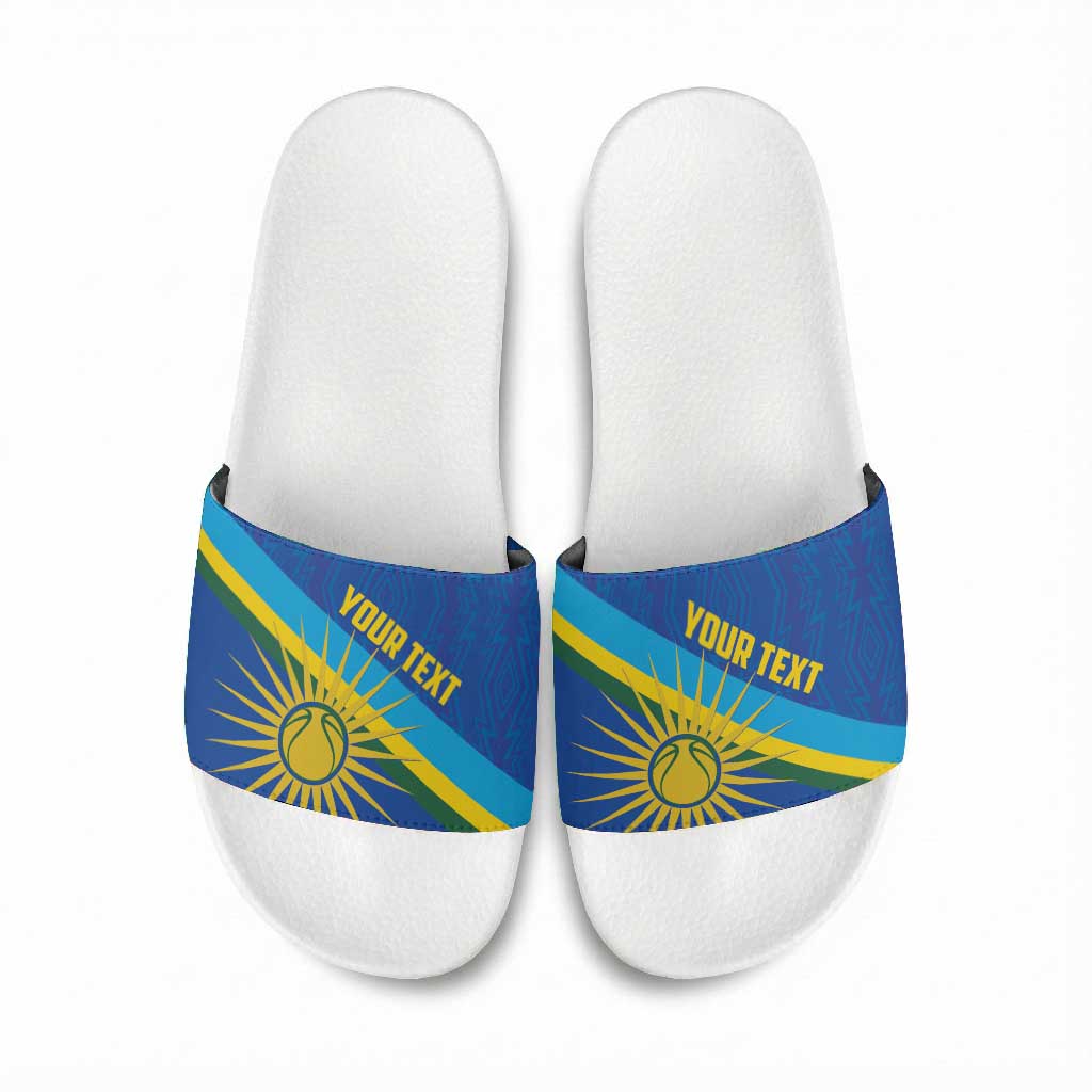 Rwanda Basketball Custom Slide Sandals Go Champions Imigongo Folk Pattern