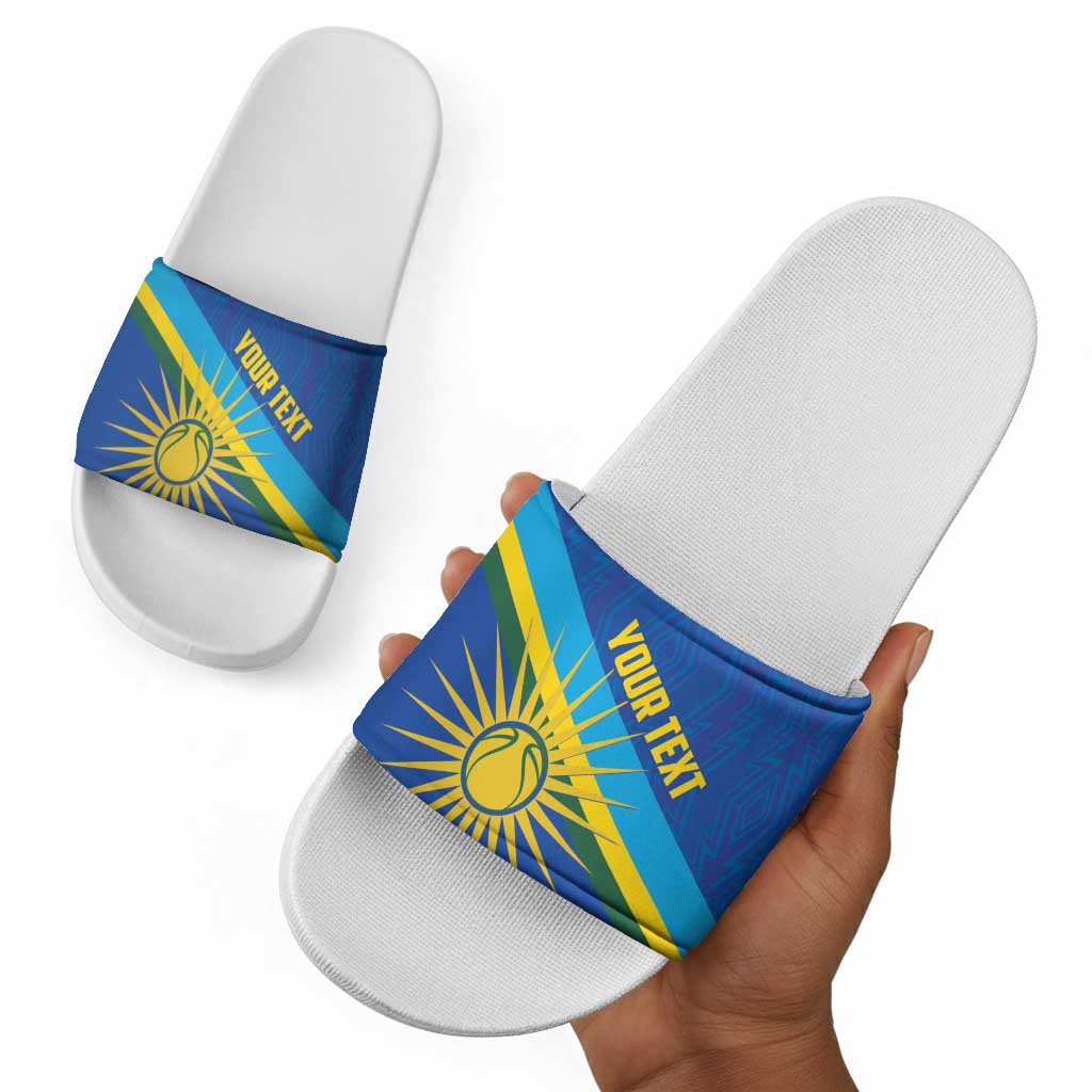 Rwanda Basketball Custom Slide Sandals Go Champions Imigongo Folk Pattern
