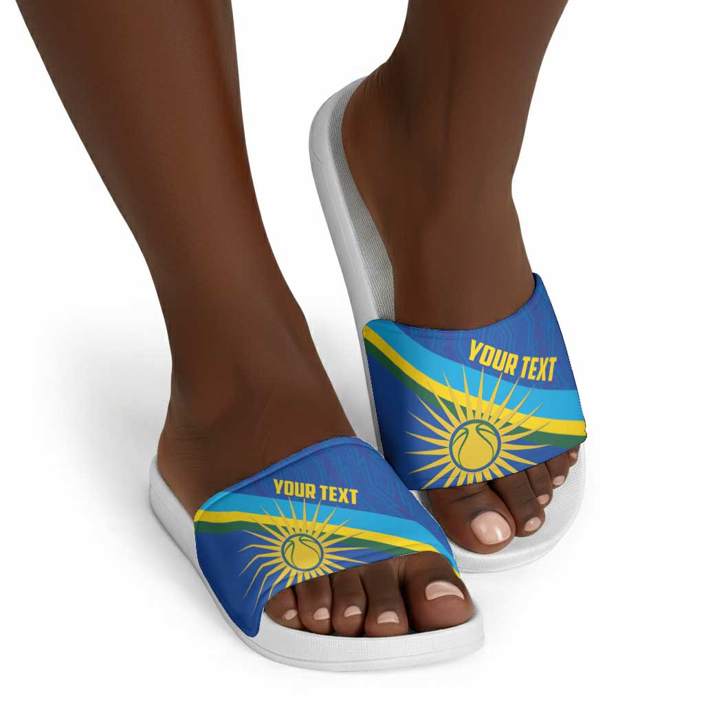 Rwanda Basketball Custom Slide Sandals Go Champions Imigongo Folk Pattern
