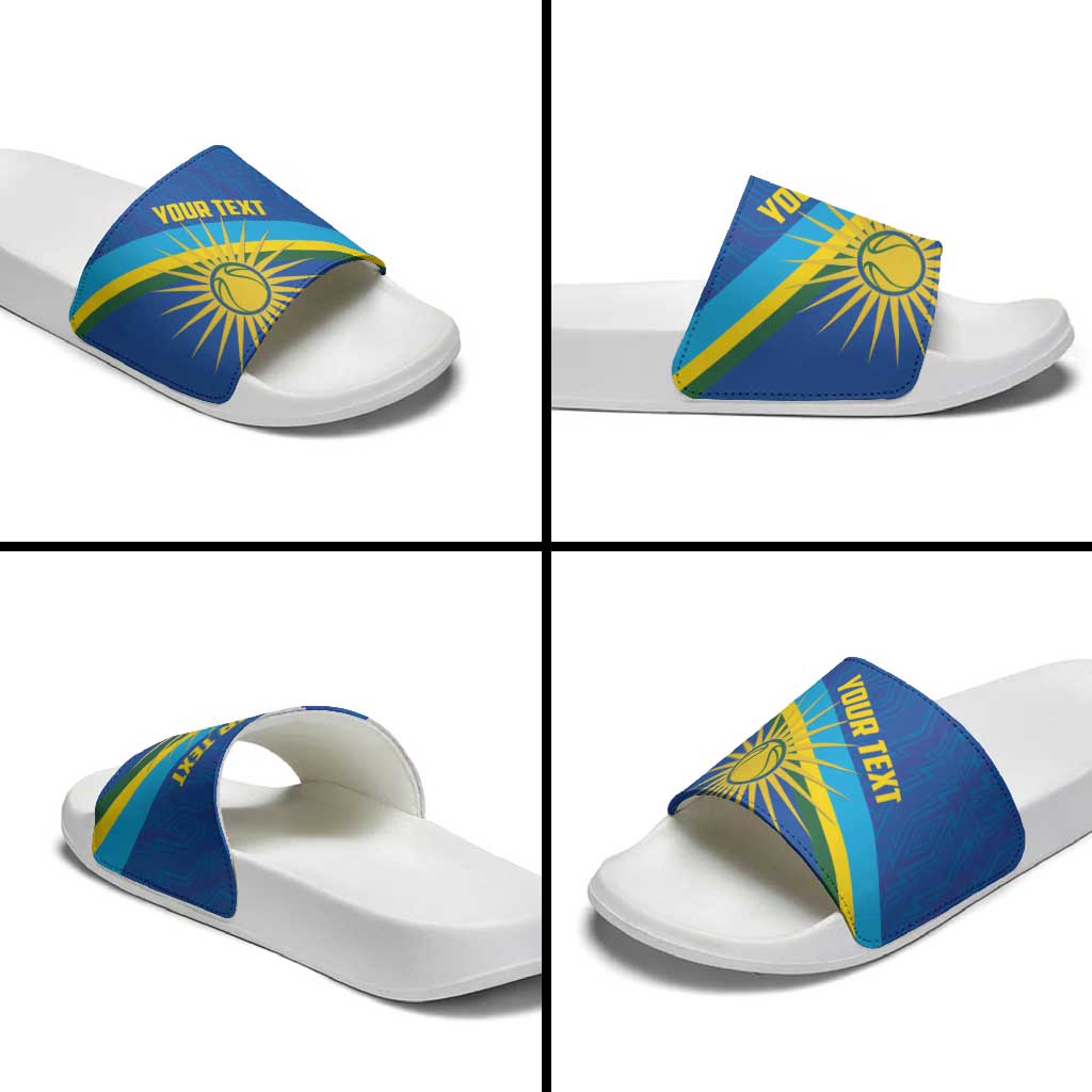 Rwanda Basketball Custom Slide Sandals Go Champions Imigongo Folk Pattern