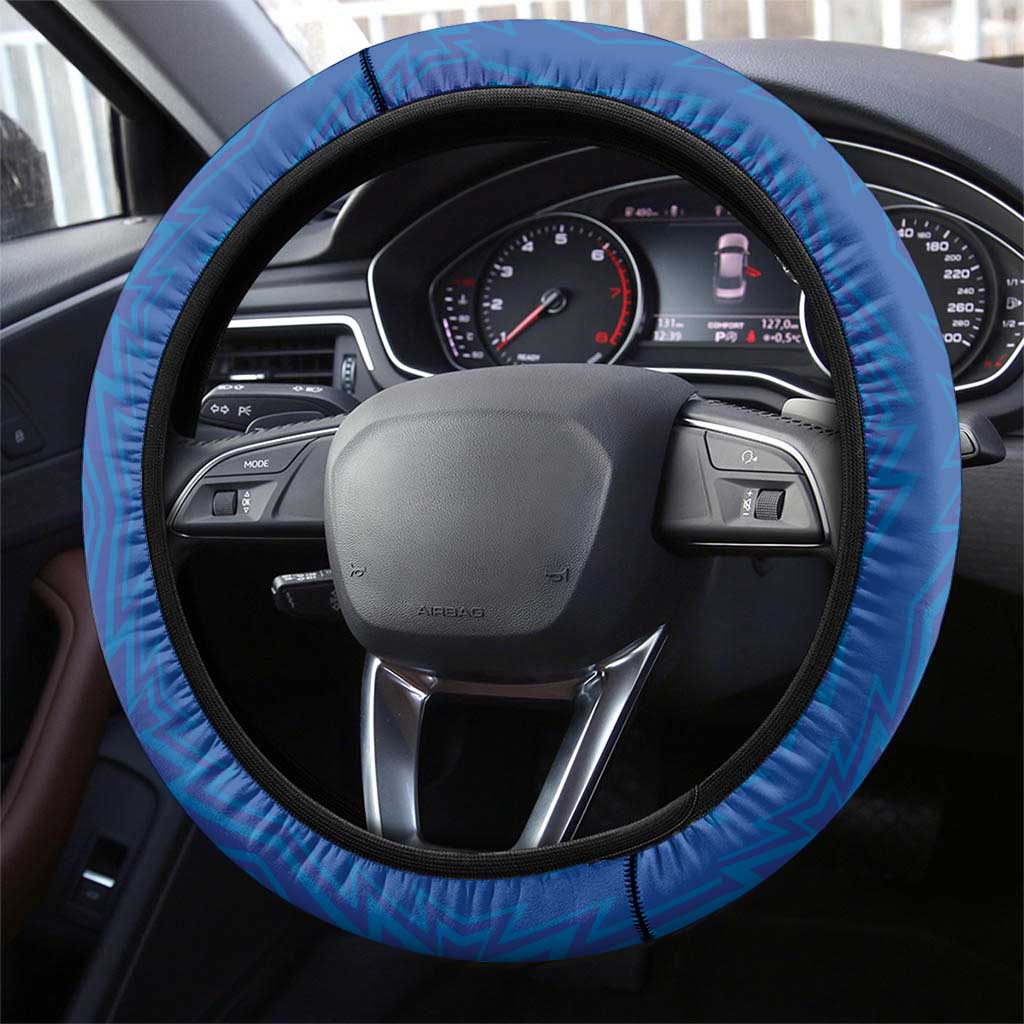 Afro Basketball Rwanda Steering Wheel Cover Go Champions Imigongo Folk Pattern - African Pride