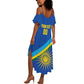 Afro Basketball Custom Rwanda Summer Maxi Dress Go Champions Imigongo Folk Pattern - African Pride
