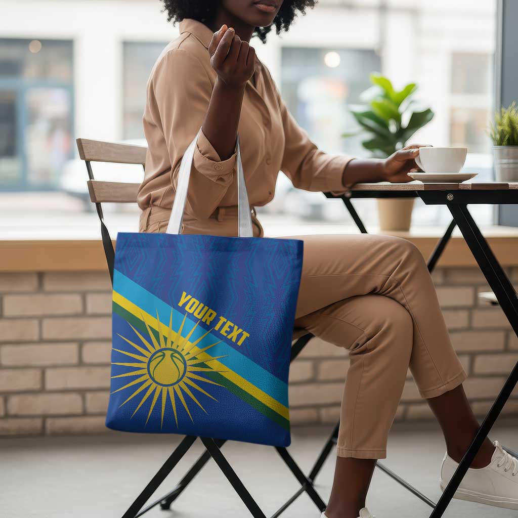 Rwanda Basketball Custom Tote Bag Go Champions Imigongo Folk Pattern