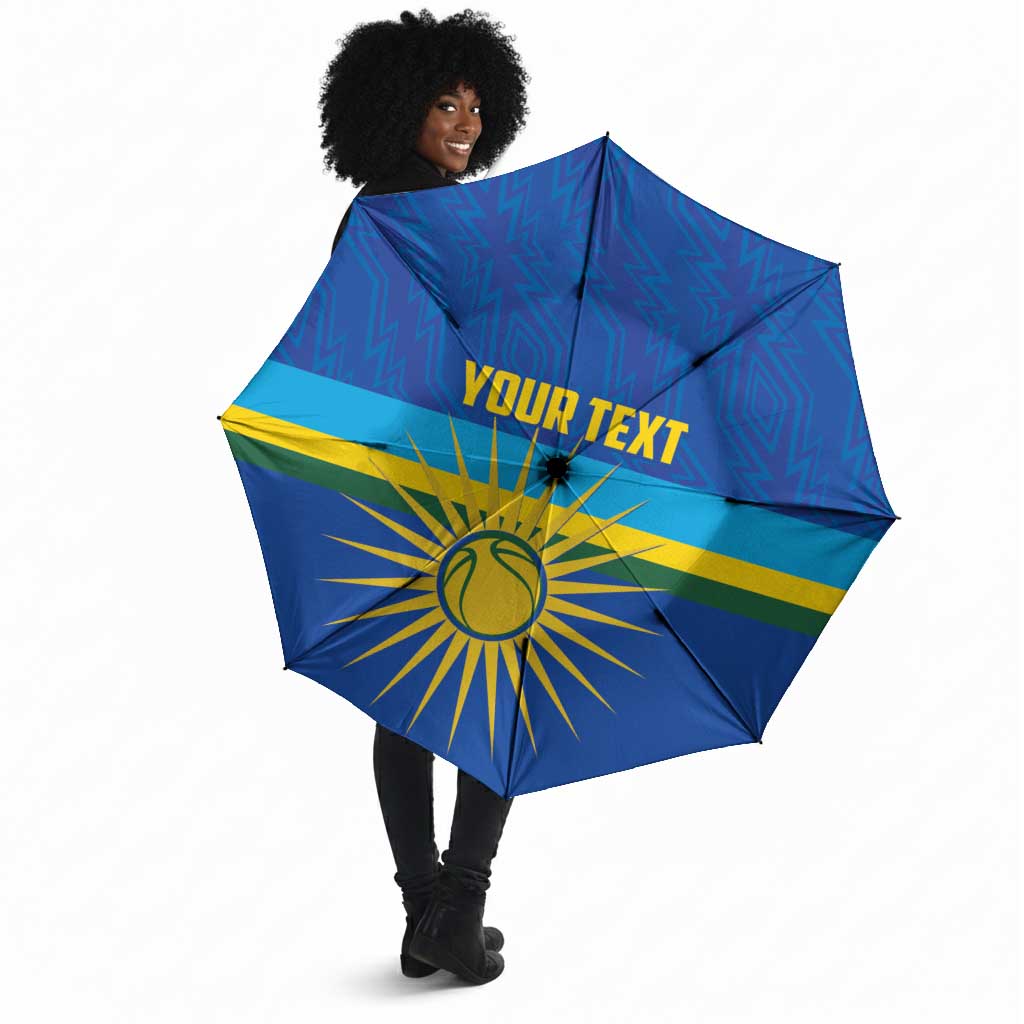 Rwanda Basketball Custom Umbrella Go Champions Imigongo Folk Pattern