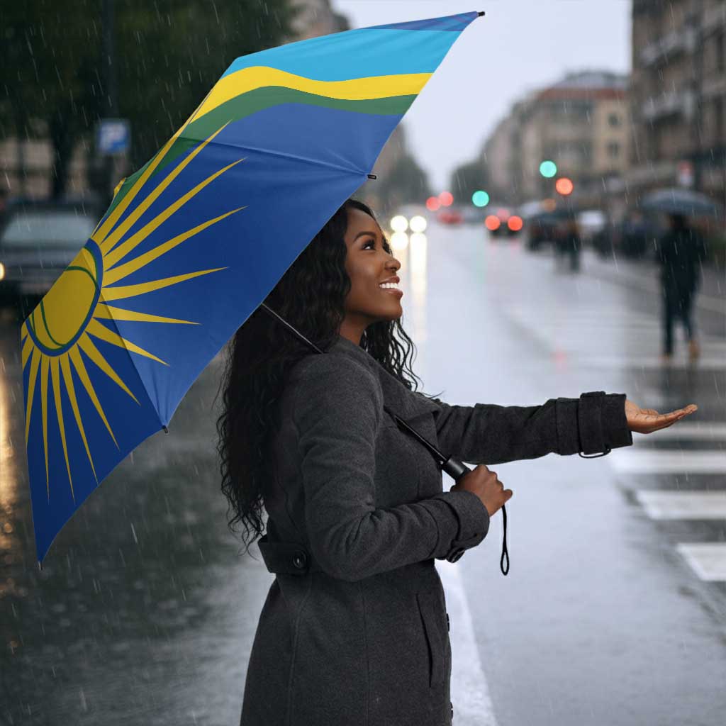 Rwanda Basketball Custom Umbrella Go Champions Imigongo Folk Pattern