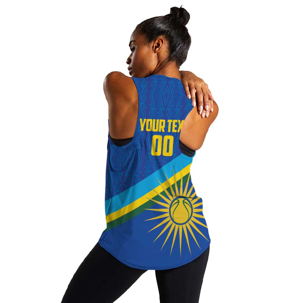 Afro Basketball Custom Rwanda Women Racerback Tank Go Champions Imigongo Folk Pattern - African Pride