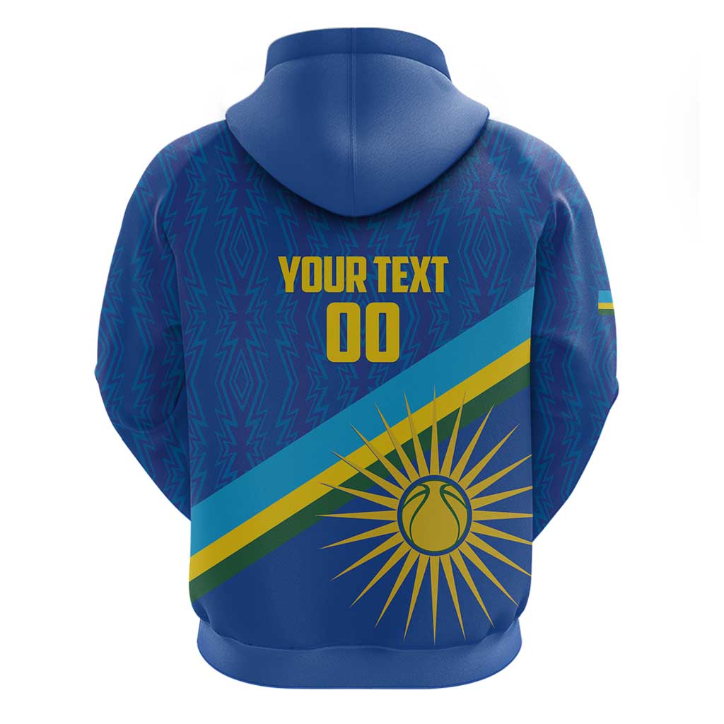 Afro Basketball Custom Rwanda Zip Hoodie Go Champions Imigongo Folk Pattern - African Pride