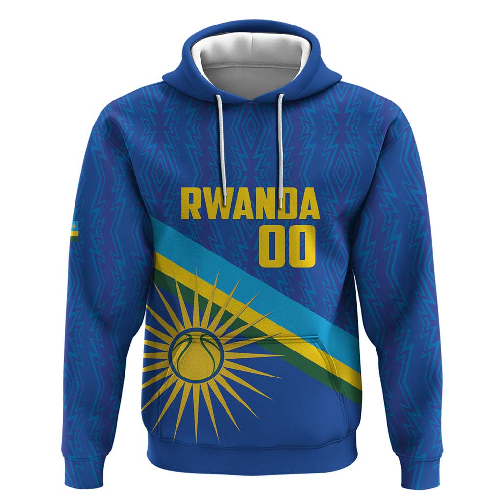 Afro Basketball Custom Rwanda Zip Hoodie Go Champions Imigongo Folk Pattern - African Pride