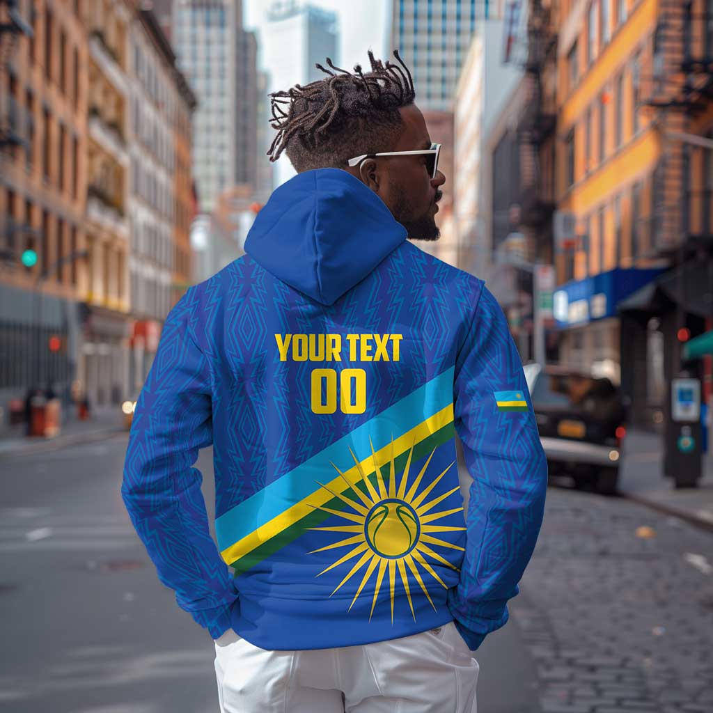 Afro Basketball Custom Rwanda Zip Hoodie Go Champions Imigongo Folk Pattern - African Pride