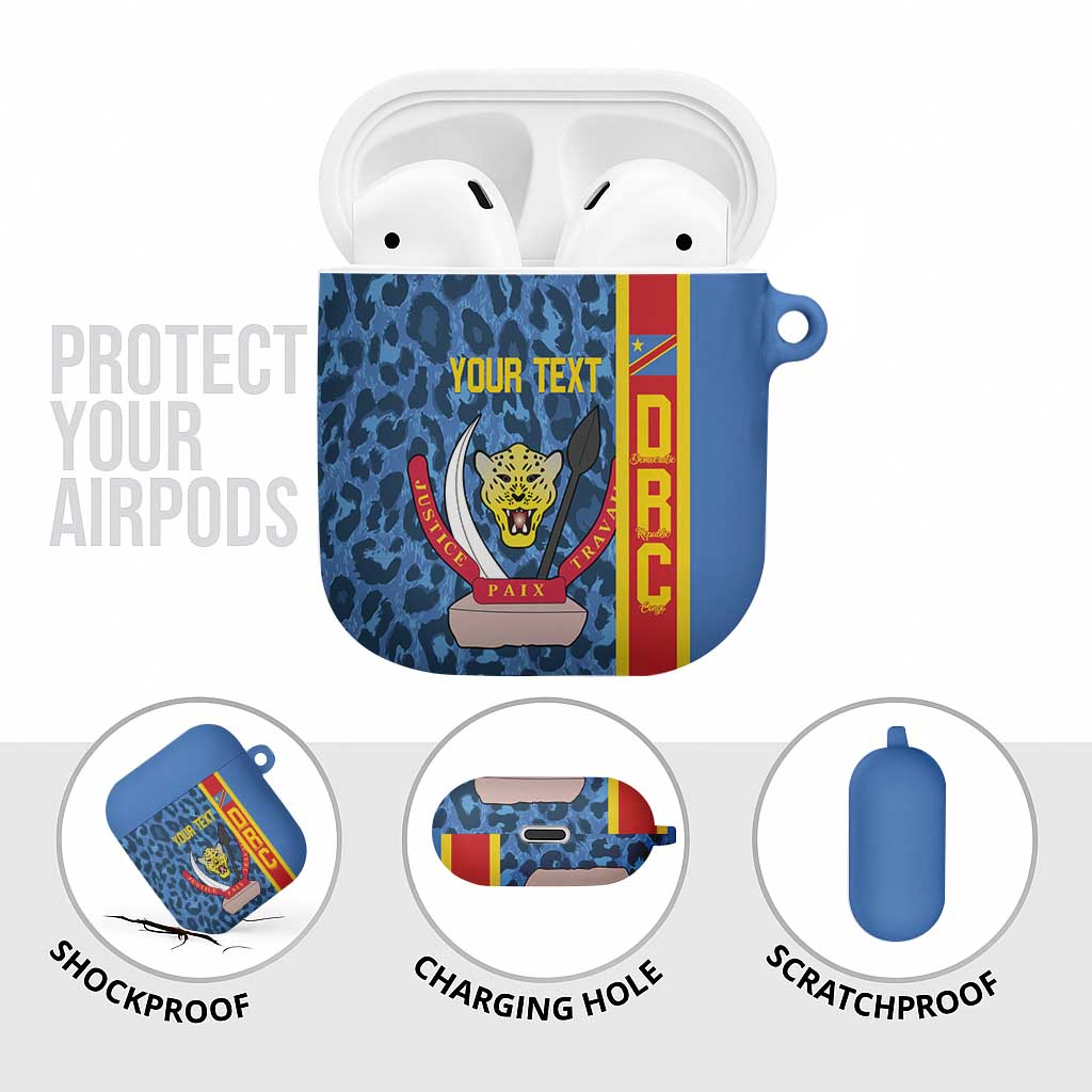 DR Congo Basketball Custom AirPods Case Come On Leopards Skin Pattern