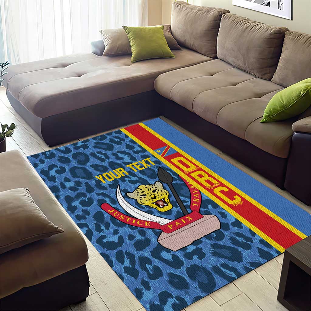 Afro Basketball Custom DR Congo Area Rug Come On Leopards Skin Pattern - African Pride