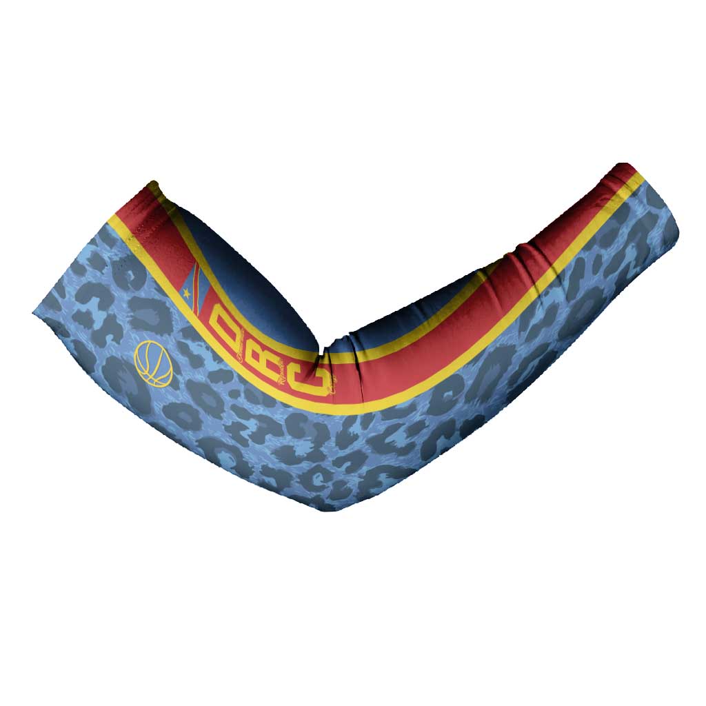 DR Congo Basketball Custom Arm Sleeves Come On Leopards Skin Pattern