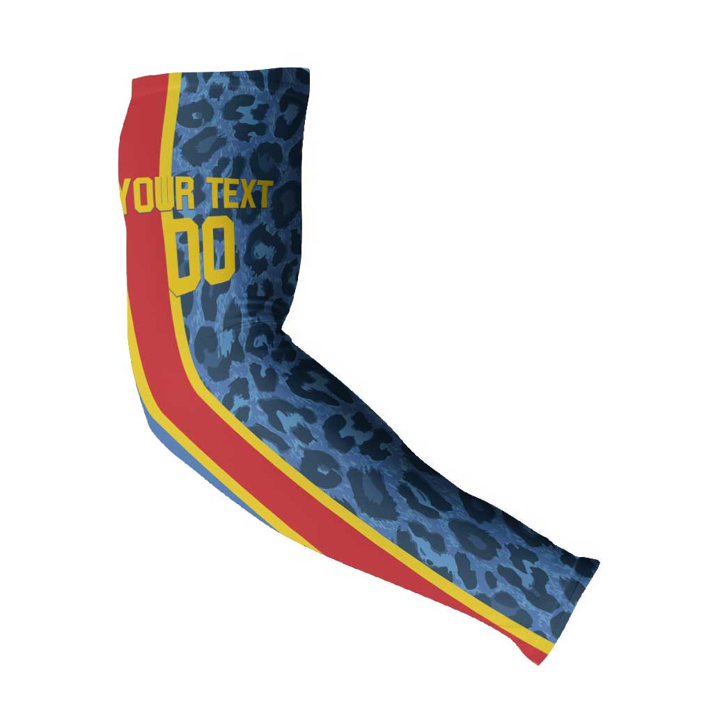 DR Congo Basketball Custom Arm Sleeves Come On Leopards Skin Pattern