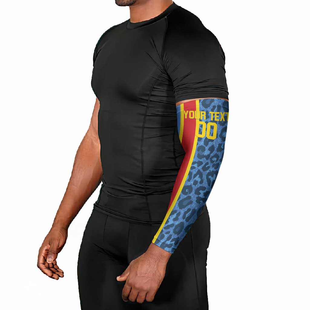 DR Congo Basketball Custom Arm Sleeves Come On Leopards Skin Pattern