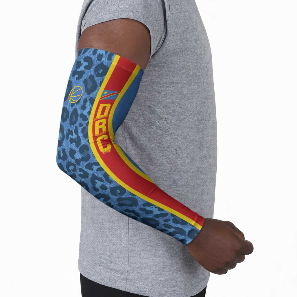 DR Congo Basketball Custom Arm Sleeves Come On Leopards Skin Pattern