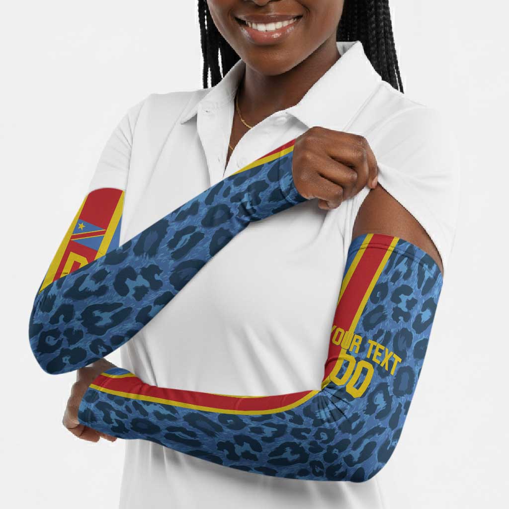 DR Congo Basketball Custom Arm Sleeves Come On Leopards Skin Pattern