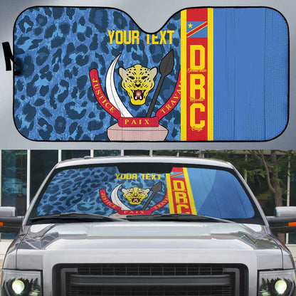 DR Congo Basketball Custom Auto Sun Shade Come On Leopards Skin Pattern