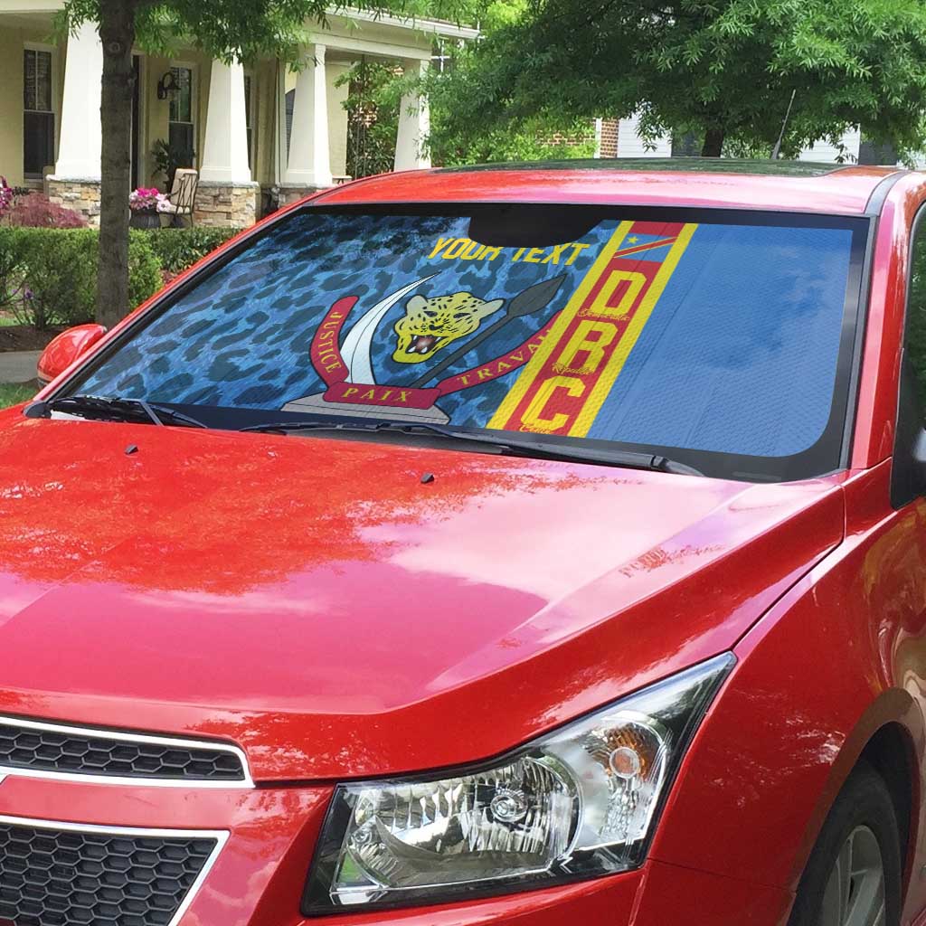 DR Congo Basketball Custom Auto Sun Shade Come On Leopards Skin Pattern