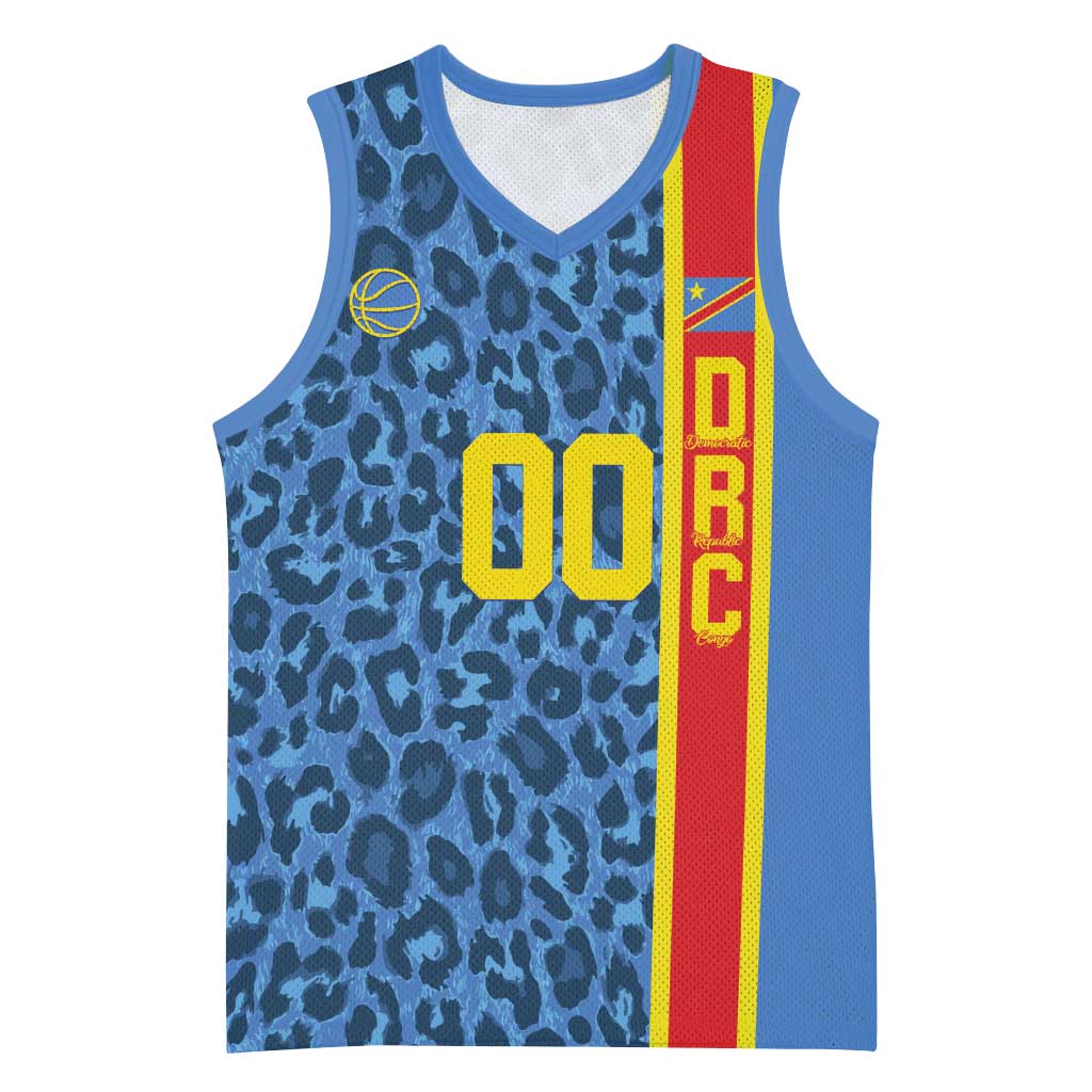 Afro Basketball Custom DR Congo Basketball Jersey Come On Leopards Skin Pattern LT14